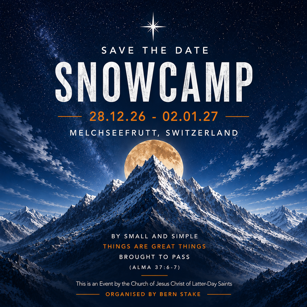 Snowcamp 2026/27 poster
